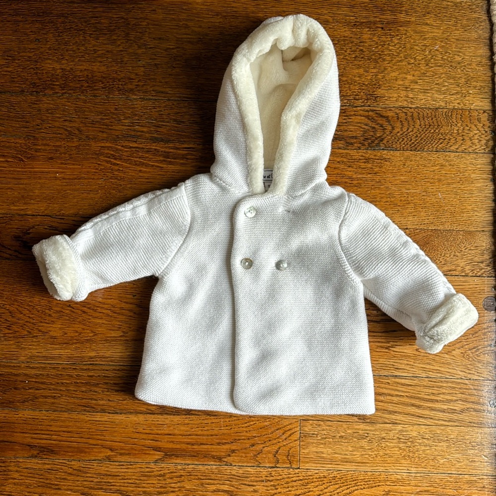 Tartine et Chocolate Fleece Lined Knit Cardigan
